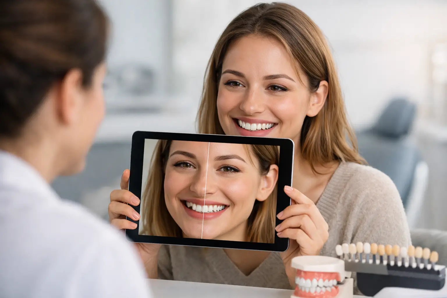 Simulation sourire numérique avant un traitement