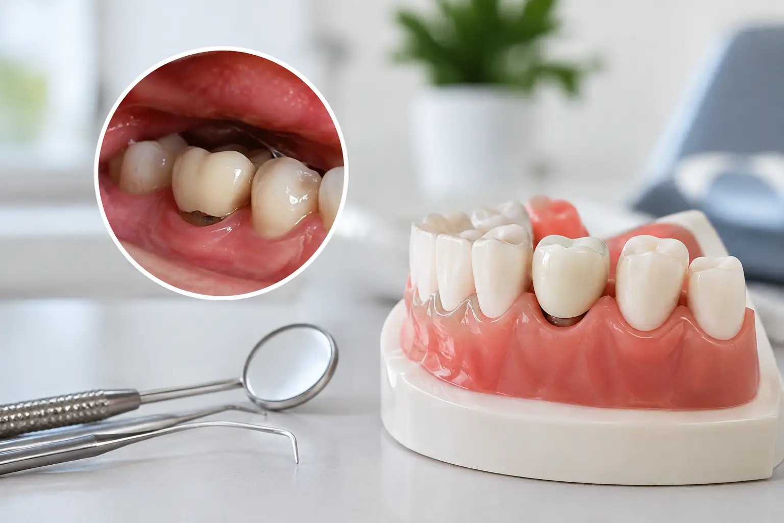 Carie sous couronne : signes et traitements